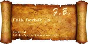 Feik Borbála névjegykártya